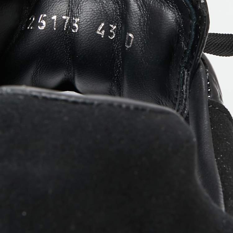 Pre Owned Alexander McQueen Black Croc Embossed Patent Leather Oversized Sneakers Size 43