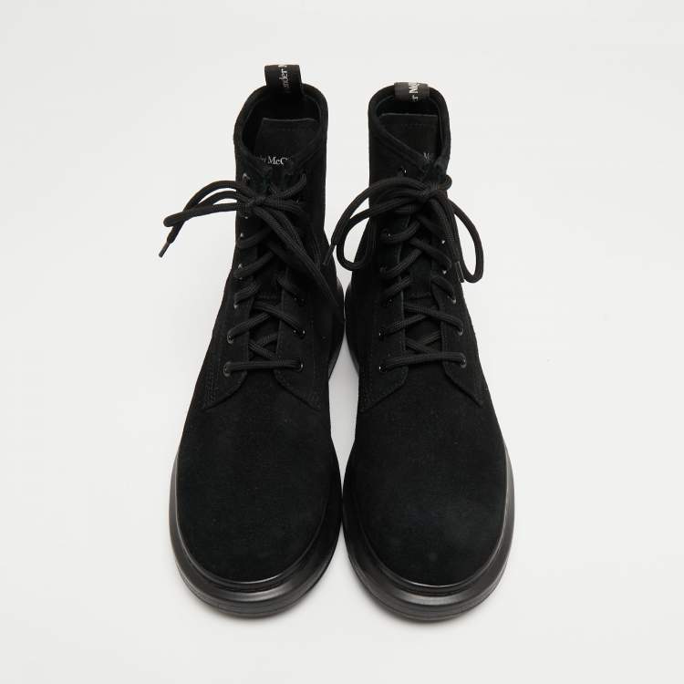 Pre Owned Alexander McQueen Black Suede High Top Sneakers Size 41