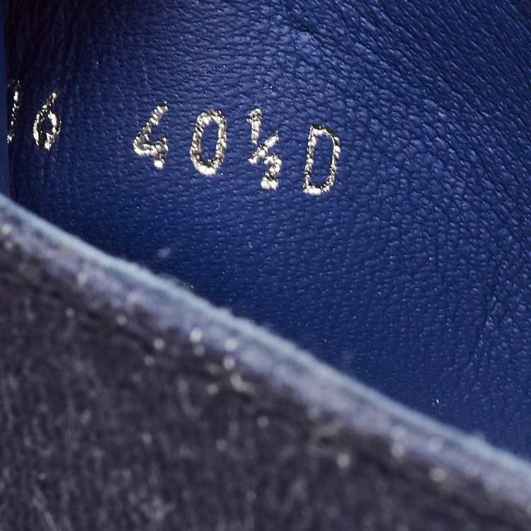 Pre Owned Alexander McQueen Blue Denim Tread Slick High Top Sneakers Size 40.5