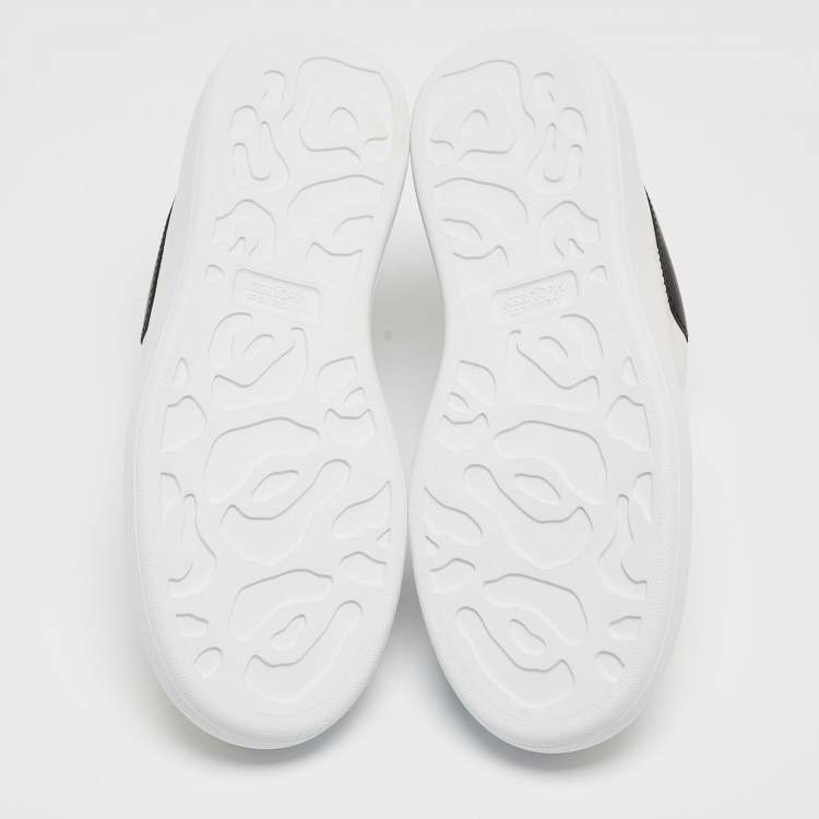 Pre Owned Alexander McQueen White/Black Leather Larry Sneakers Size 41