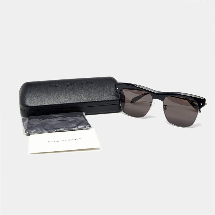 Pre Owned Alexander McQueen Black AM0235S Square Sunglasses