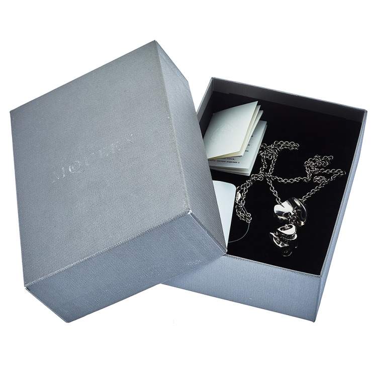 Pre Owned Alexander McQueen Silver Tone Divided Skull Pendant Necklace