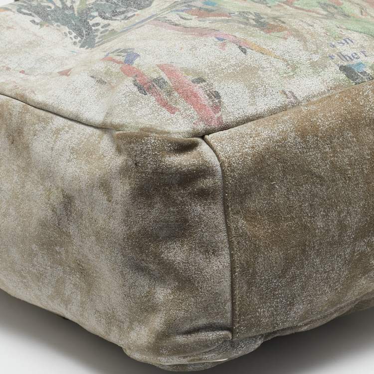 Pre Owned Alexander McQueen Multicolor Suede Skull Printed Backpack