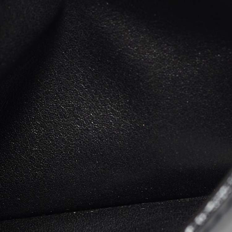 Pre Owned  Alexander Mcqueen Black Logo Print Leather Card Holder