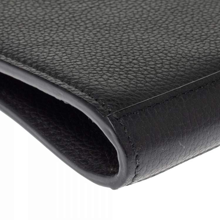 Pre Owned Alexander McQueen Black Leather Half Zip Pouch