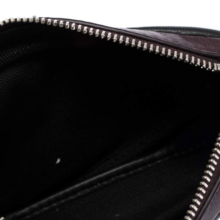 Pre Owned Alexander McQueen Black/Maroon Leather Mini Harness Zip Pouch