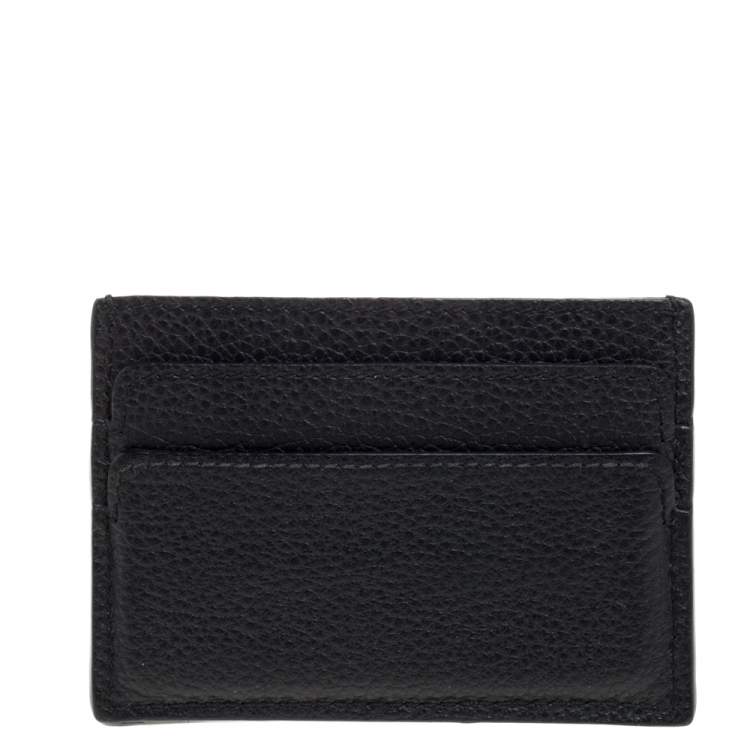 Pre Owned  Alexander Mcqueen Black Leather Skull Card Holder