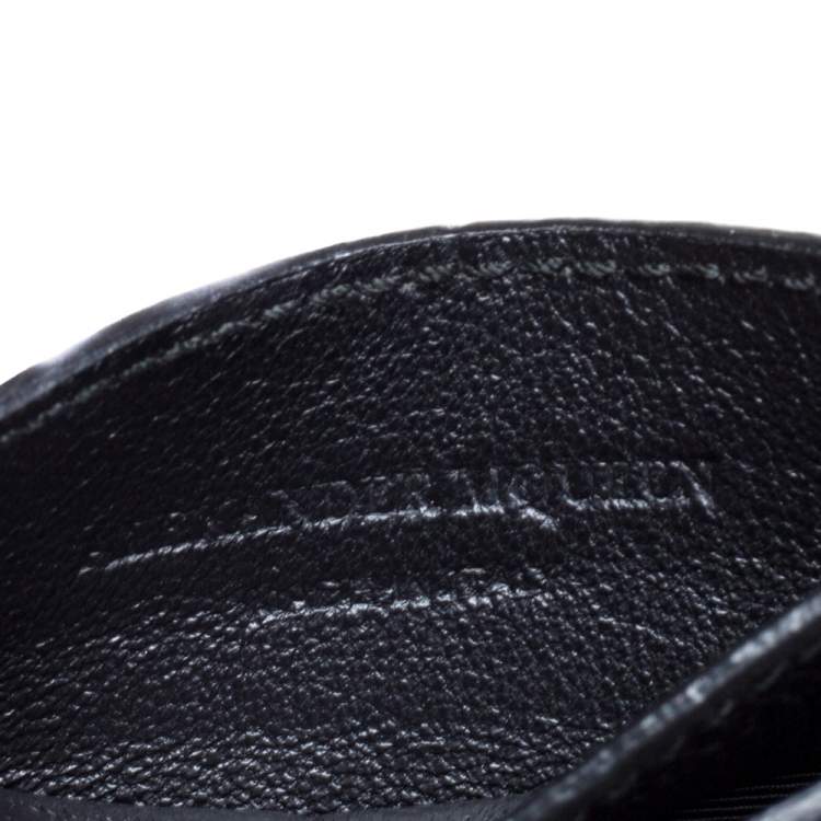 Pre Owned  Alexander Mcqueen Black Leather Skull Card Holder