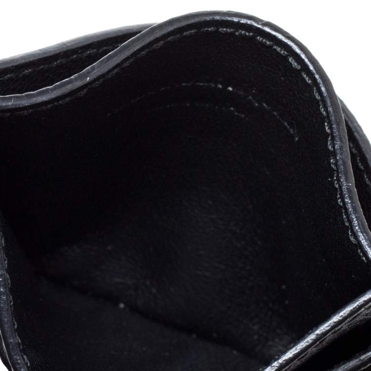 Pre Owned  Alexander Mcqueen Black Leather Skull Card Holder