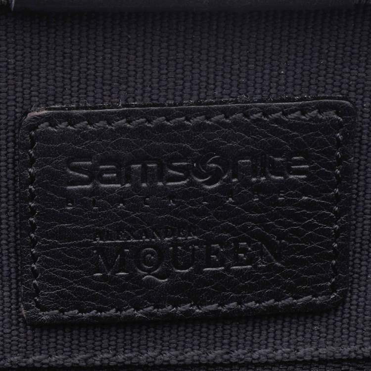 Pre Owned Samsonite Black Label Alexander McQueen Leather And Canvas Boarding Bag