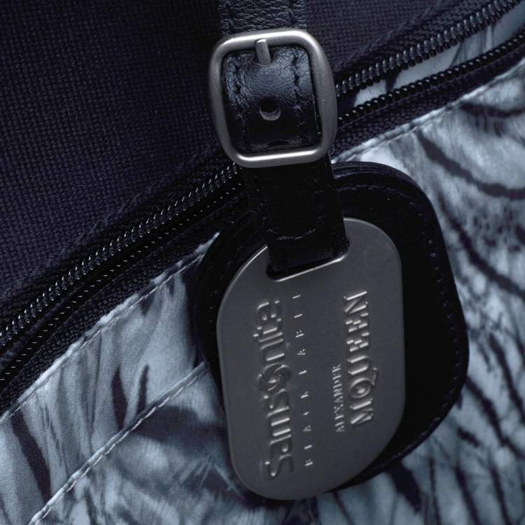 Pre Owned Samsonite Black Label Alexander McQueen Leather And Canvas Boarding Bag