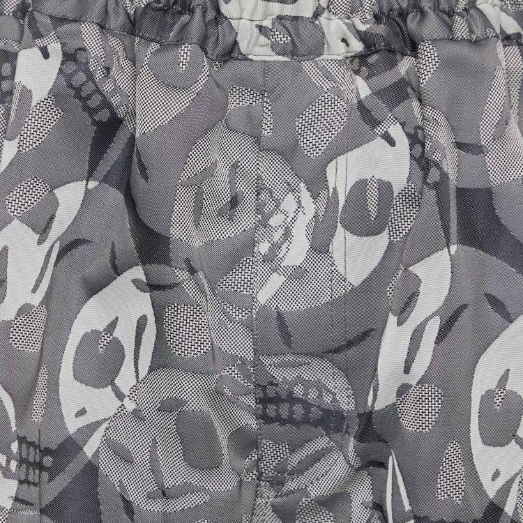 Pre Owned Alexander McQueen Grey Skull Print Synthetic Shorts L