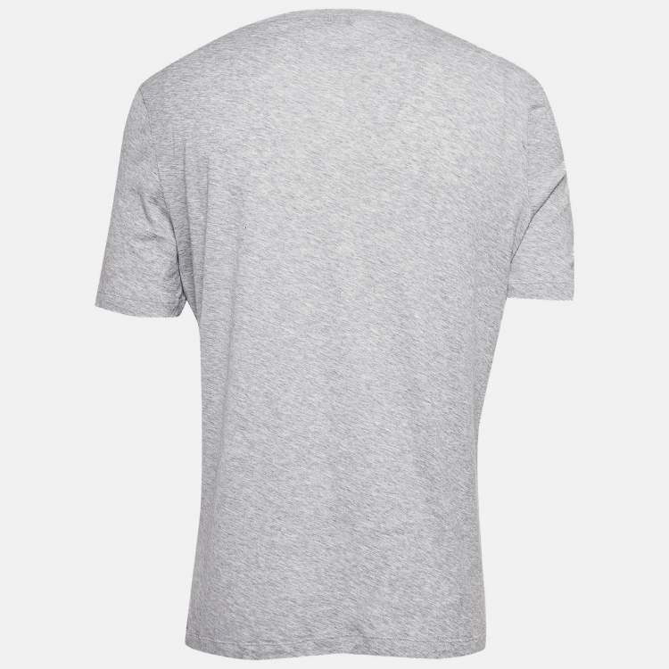 Pre Owned Alexander McQueen Grey Floral Print Jersey T-Shirt XS