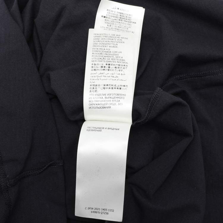 Pre Owned Alexander McQueen Navy Blue Jersey Logo Crew Neck T-Shirt S