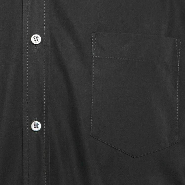 Pre Owned Alexander McQueen Black Cotton Zip Detail Shirt XL
