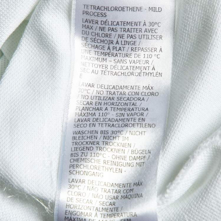Pre Owned Alexander McQueen White Cotton Logo Harness Detail Polo T-Shirt S