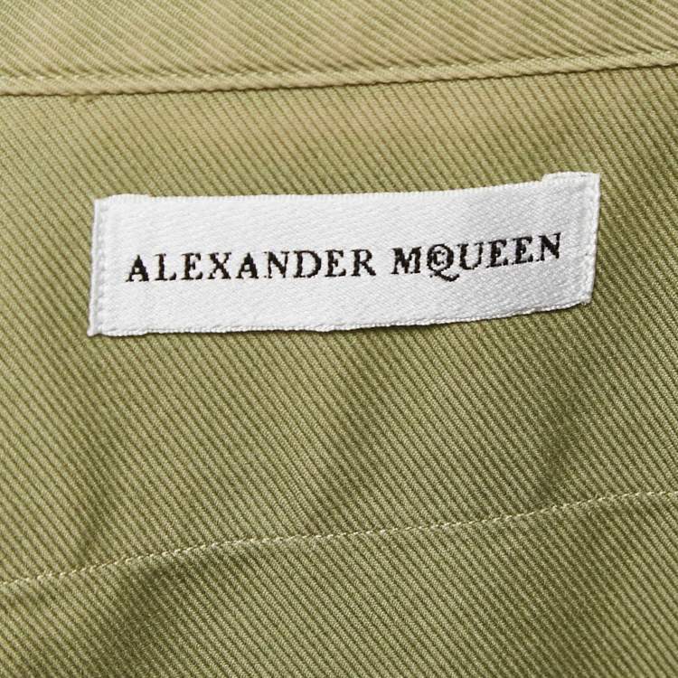 Pre Owned Alexander McQueen Green Applique Cotton Shirt L