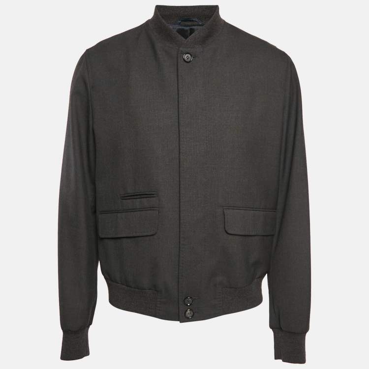 Pre Owned Alexander McQueen Grey Wool Button Front Jacket XXL