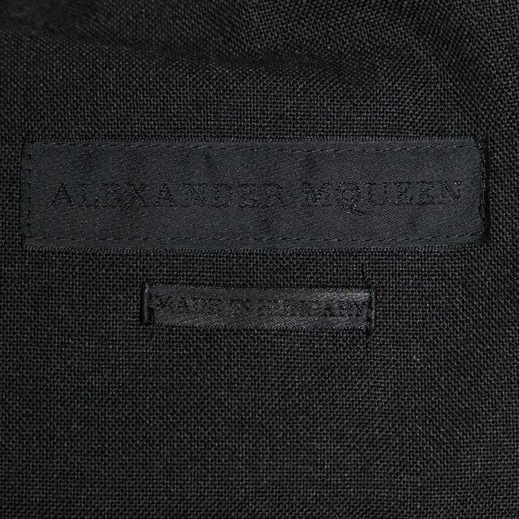 Pre Owned Alexander McQueen Grey Wool Button Front Jacket XXL