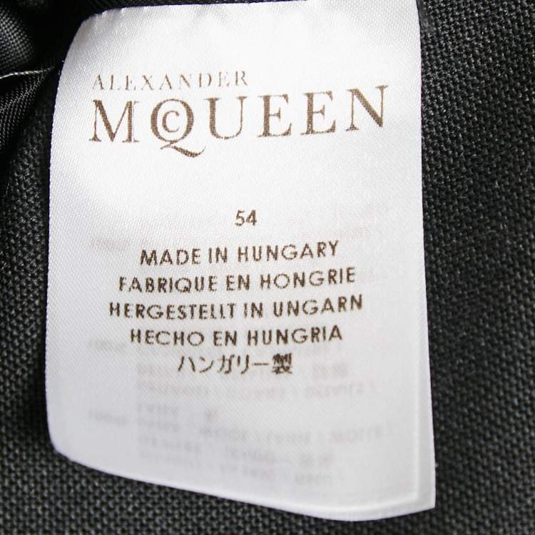 Pre Owned Alexander McQueen Grey Wool Button Front Jacket XXL