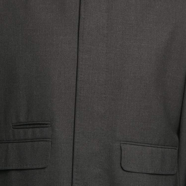 Pre Owned Alexander McQueen Grey Wool Button Front Jacket XXL