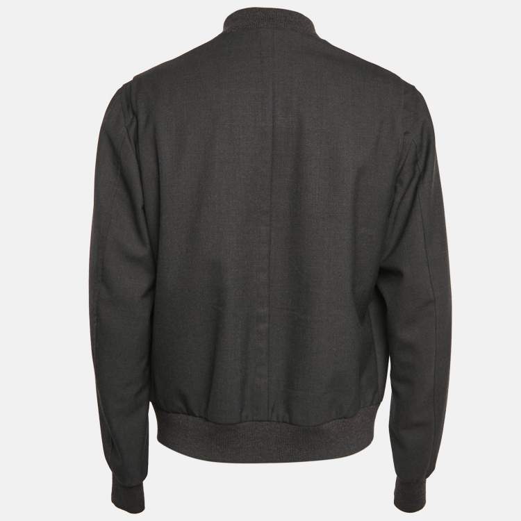 Pre Owned Alexander McQueen Grey Wool Button Front Jacket XXL