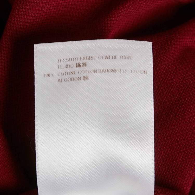 Pre Owned Alexander McQueen Burgundy Cotton Pique Polo T-Shirt M