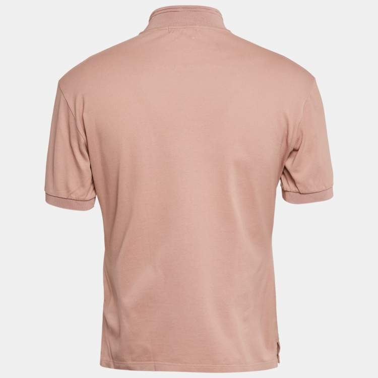 Pre Owned Alexander McQueen Pale Pink Cotton Pique Polo T-Shirt M