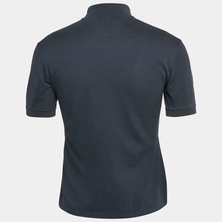 Pre Owned Alexander McQueen Grey Cotton Pique Polo T-Shirt S