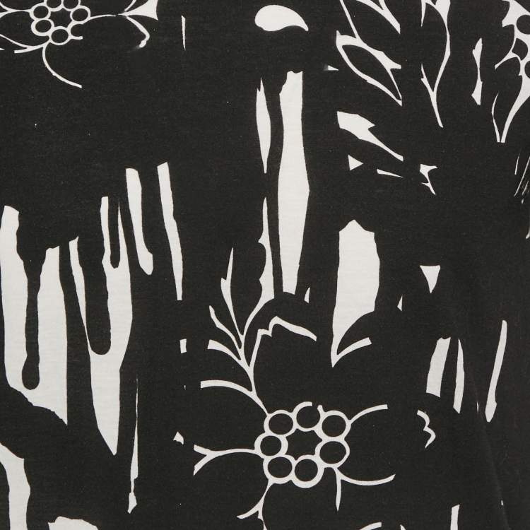 Pre Owned Alexander McQueen Black/White Printed Cotton T-Shirt M
