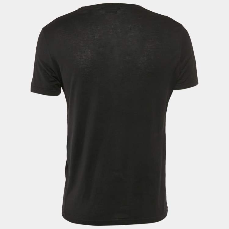 Pre Owned Alexander McQueen Black Skull Print Cotton Crew Neck T-Shirt M