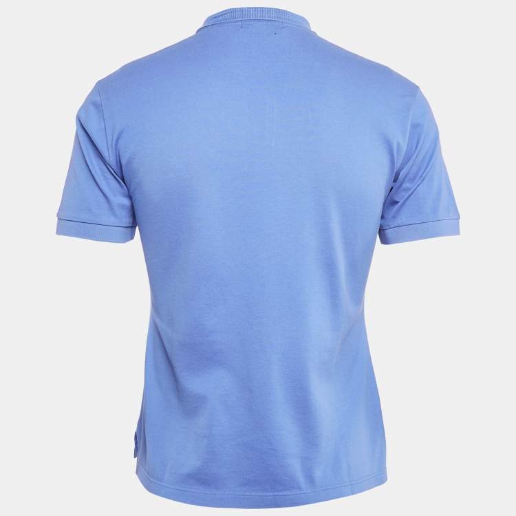Pre Owned Alexander McQueen Blue Cotton Pique Polo T-Shirt M