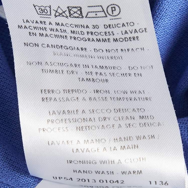 Pre Owned Alexander McQueen Blue Cotton Pique Polo T-Shirt M