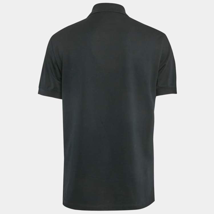 Pre Owned Alexander McQueen Black Logo Tape Cotton Pique Polo T-Shirt L