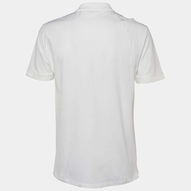 Pre Owned Alexander McQueen White Logo Harness Cotton Pique Polo T-Shirt XXL