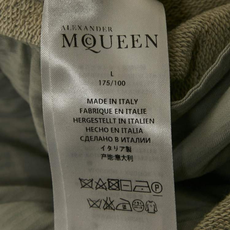 Pre Owned Alexander McQueen Grey Cotton Knit and Cotton Blend Hoodie and Pants Set L