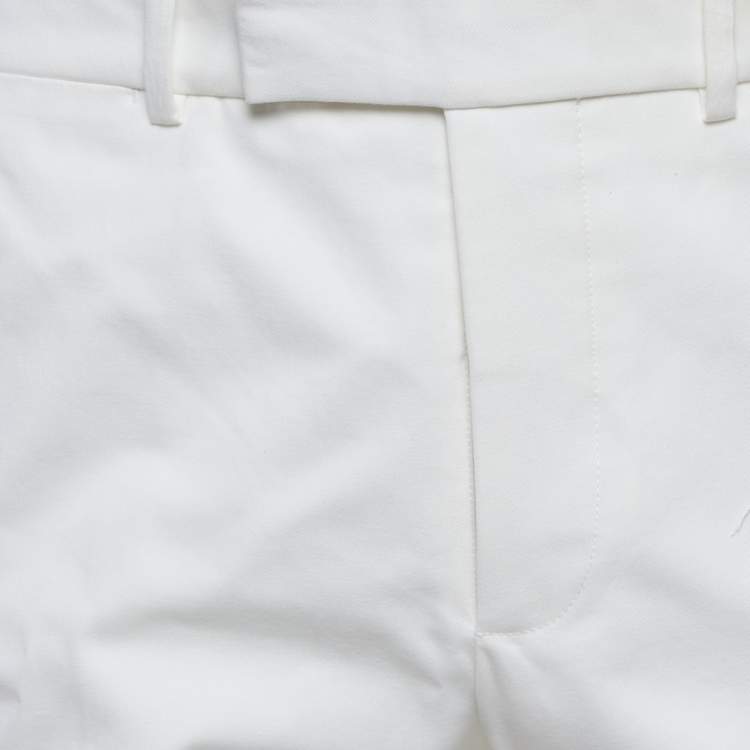 Pre Owned Alexander McQueen White Cotton Regular Fit Trousers M