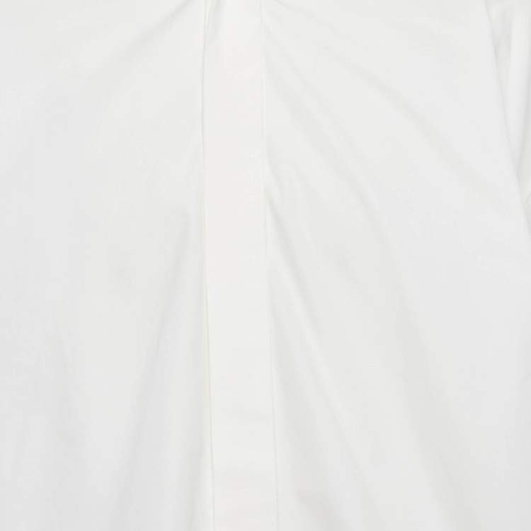 Pre Owned Alexander McQueen White Poplin Ribbed Cuff Oversized Shirt M