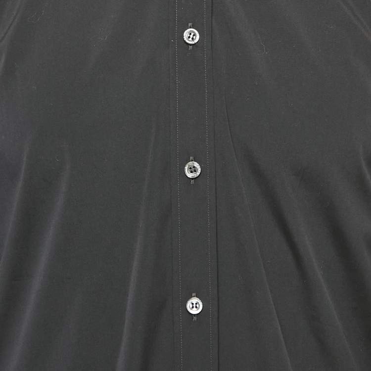 Pre Owned Alexander McQueen Black Cotton Harness Detail Shirt L