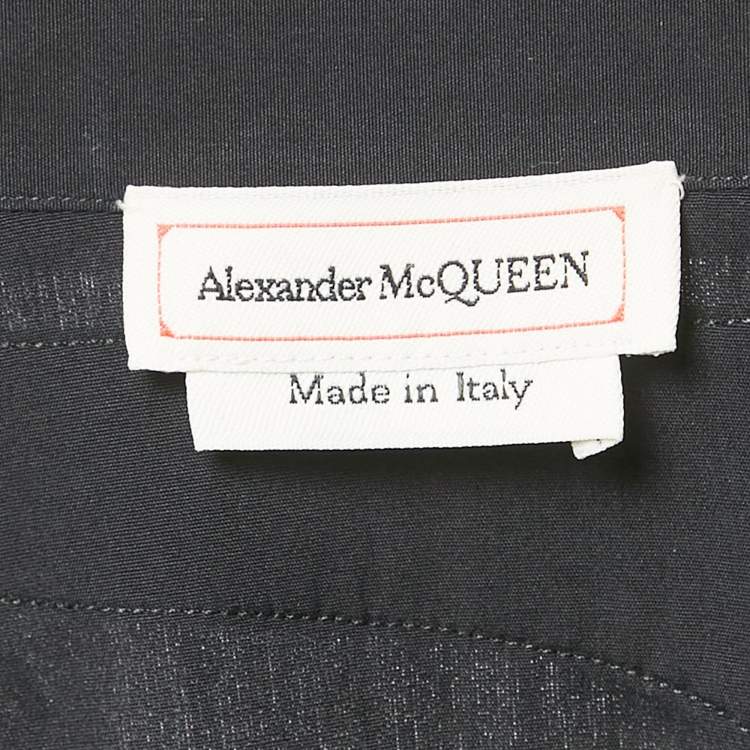Pre Owned Alexander McQueen Black Cotton Harness Detail Shirt L