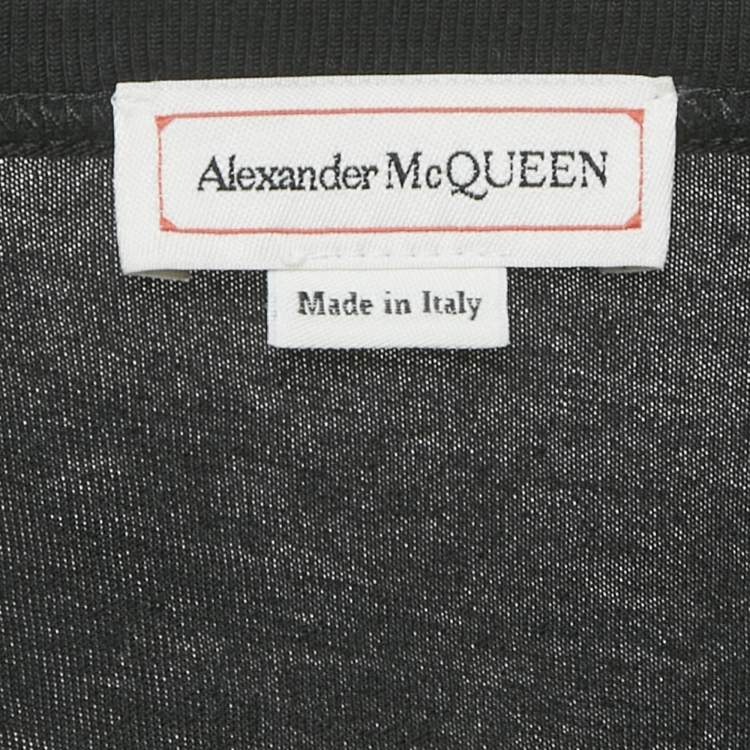 Pre Owned Alexander McQueen Black Skull Print Jersey T-Shirt S