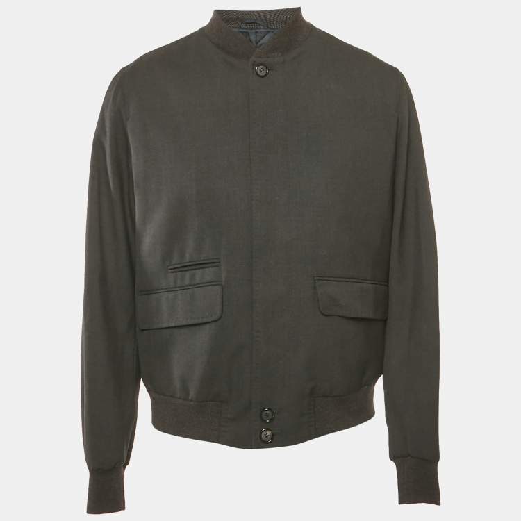 Pre Owned Alexander McQueen Grey Wool Button Front Jacket XXL