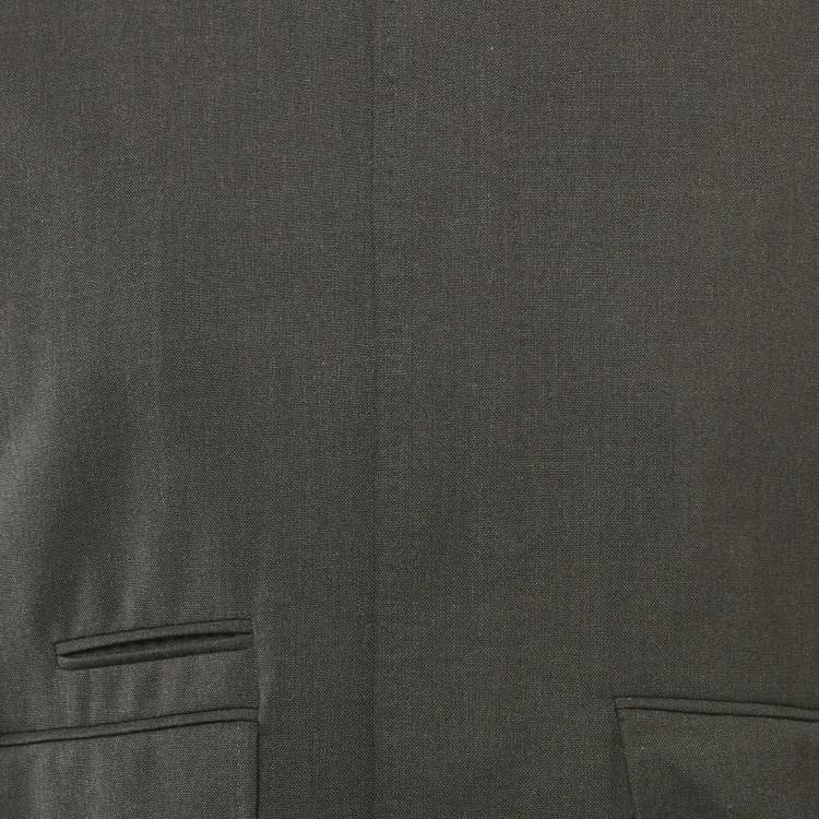 Pre Owned Alexander McQueen Grey Wool Button Front Jacket XXL
