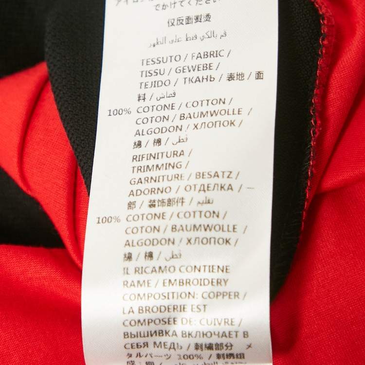 Pre Owned Alexander McQueen Black/Red Colorblocked Polo T-Shirt L