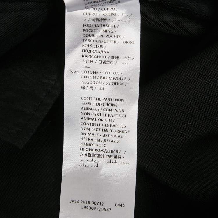 Pre Owned Alexander McQueen Black Logo Embroidered Cotton Trousers XL