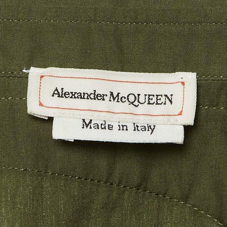 Pre Owned Alexander McQueen Green Cotton Button Front Shirt L