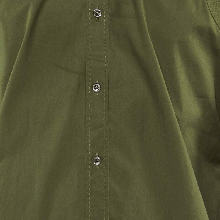 Pre Owned Alexander McQueen Green Cotton Button Front Shirt L
