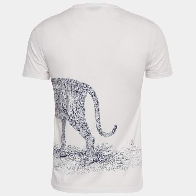 Pre Owned Alexander McQueen White Skull Print Jersey T-Shirt XS