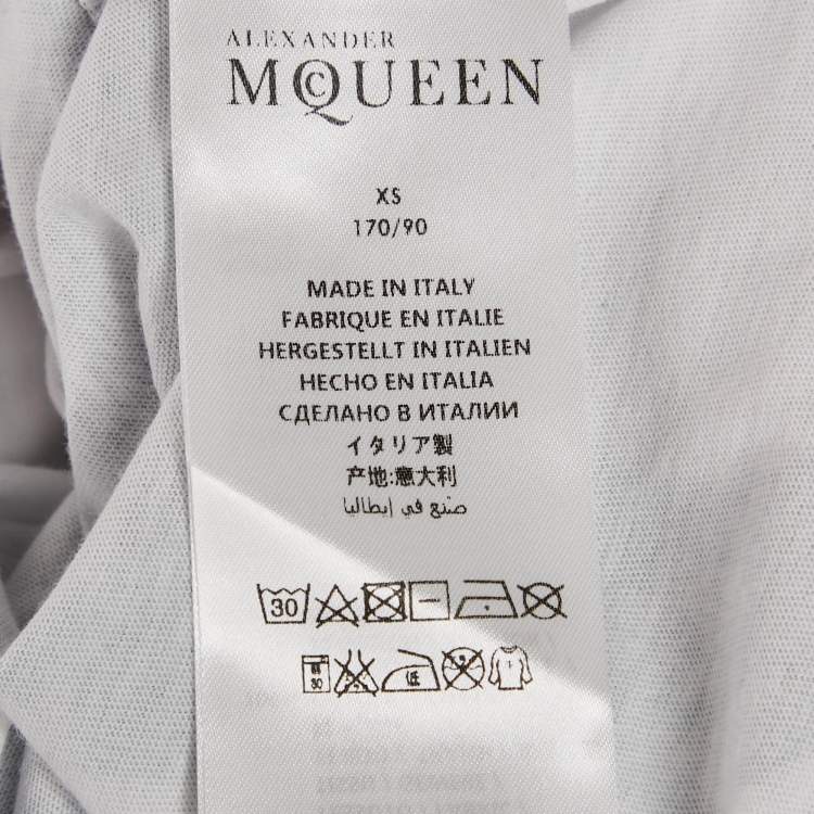 Pre Owned Alexander McQueen White Skull Print Jersey T-Shirt XS