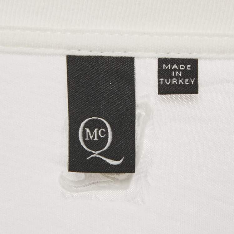 Pre Owned Alexander McQueen White Floral Print Jersey T-Shirt XS